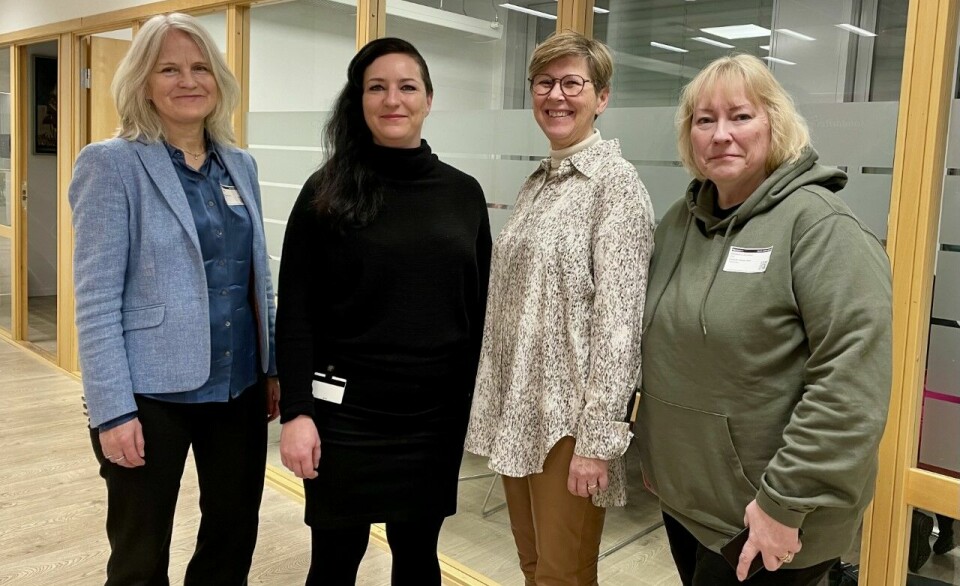 Fra venstre Eli Sævareid (FUS), Karianne Hansen Heien (Fagforbundet), Anne-Dorthe Nodland Aasen (Utdanningsforbundet) og Christine Svendsen (Delta) ble enige.