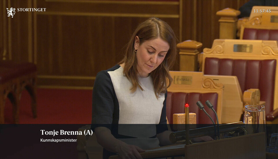 Kunnskapsminister Tonje Brenna (Ap) under Stortingets spørretime onsdag.