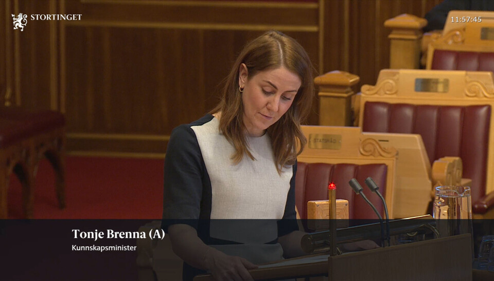 Kunnskapsminister Tonje Brenna (Ap) under Stortingets spørretime onsdag.