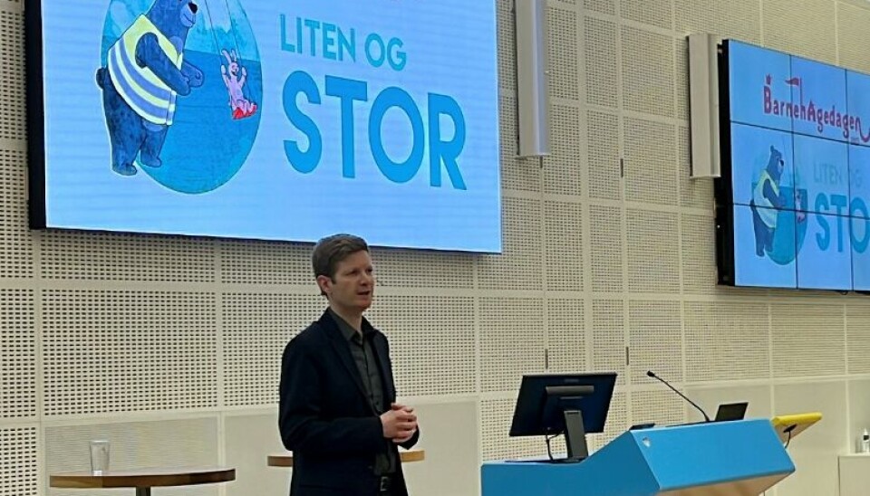 FUB-leder Einar Olav Larsen under seminaret som innledet barnehagedagen 2023.