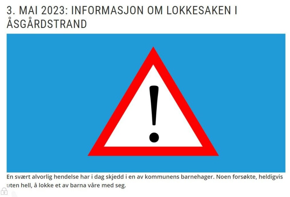 Slik oppdaterte Horten kommune innbyggerne om den alvorlige saken i Åsgårdstrand barnehage onsdag ettermiddag.