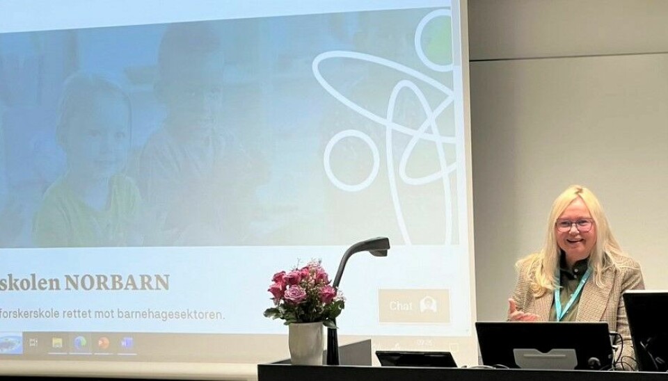 Professor Elin Eriksen Ødegaard under den offisielle åpningen av NORBARN.