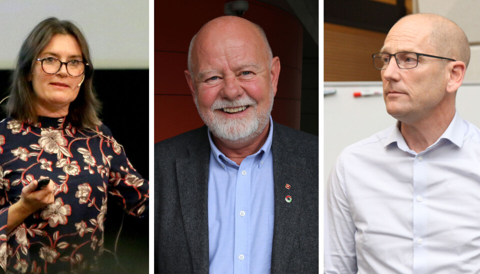 Verken nestlederne Hege Valås og Terje Skyvulstad eller leder i Utdanningsforbundet Steffen Handal (til høyre) vil fortsette etter landsmøtet til høsten.