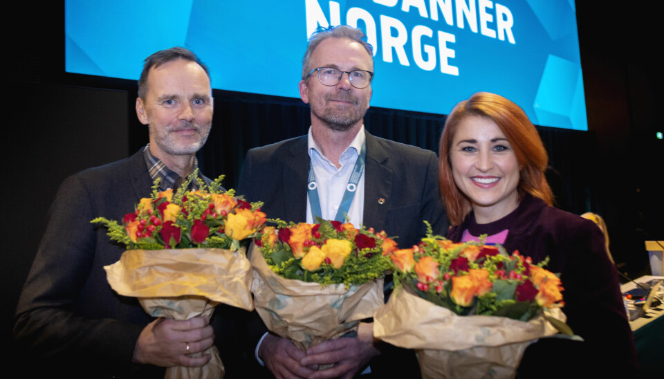 Utdanningsforbundets nye ledelse, 2023 I midten leder Geir Røsvoll, Ann Marie Milo Lorentzen og Thom Janbak.