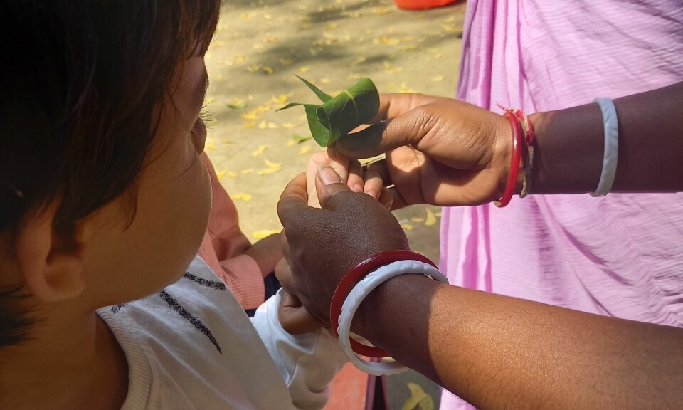 Bilde fra en av praksisbarnehagene Maria Birkelund besøkte i Kolkata, India.