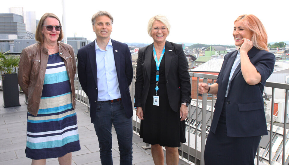 Fra venstre: Fagforbundets Anne Green Nilsen, Jørn-Tommy Schjelderup i PBL, Deltas Marit Solheim og Utdanningsforbundets Ann Mari Milo Lorentzen.