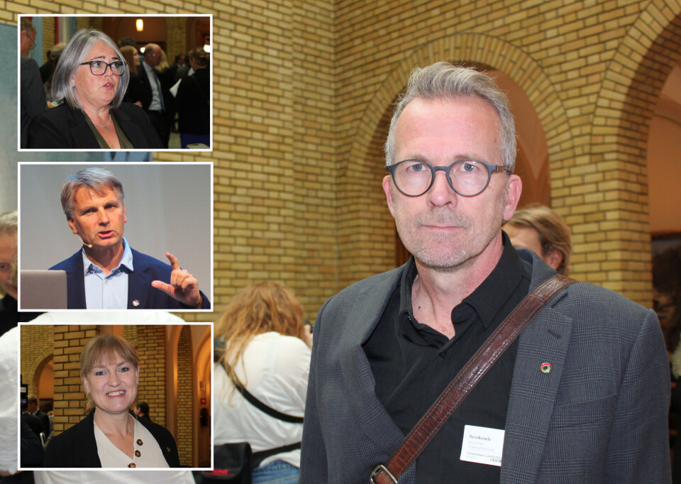 Kari-Anne Jønnes (H), Jørn-Tommy Schjelderup fra Private Barnehagers Landsforbund, Grete Wold (SV) og Geir Røsvoll fra Utdanningsforbundet.