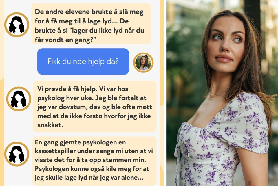Marte Fredriksen hadde selv selektiv mutisme i 14 år. I dag holder hun foredrag om temaet. Illustrasjonene er utdrag fra samtaler hun har hatt med foreldre og andre som har lidelsen. Marte Fredriksen hadde selv selektiv mutisme i 14 år. I dag holder hun foredrag om temaet. Illustrasjonene er utdrag fra samtaler hun har hatt med foreldre og andre som har lidelsen.