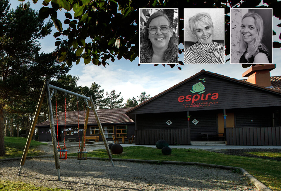 Fra venstre Bente Stavland, Sissel Aastvedt Halland og Annette Kristoffersen Vinje har arbeidet med et barnehagebasert utviklingsarbeid over tre år.