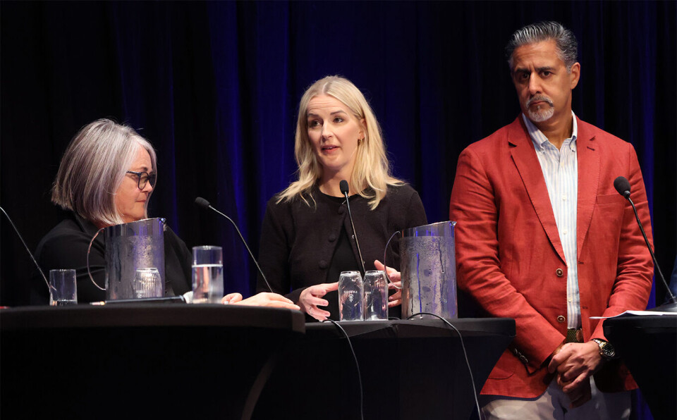 Kari-Anne Jønnes (H), Elise Waagen (Ap) og Abid Raja (V).