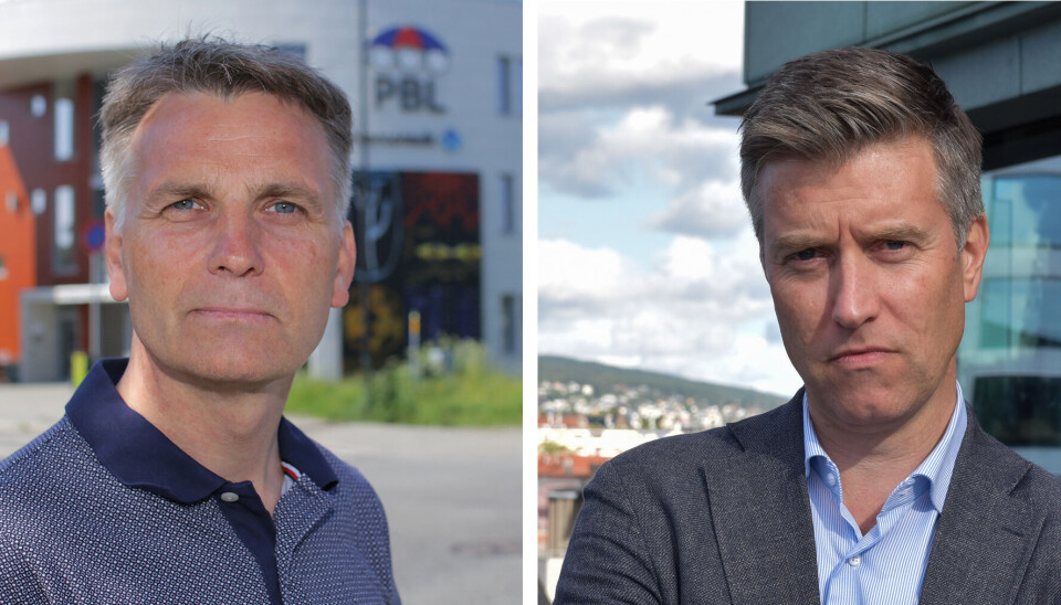 Administrerende direktør i PBL Jørn-Tommy Schjelderup (Private barnehagers landsforbund) og bransjedirektør i NHO Geneo, Thorbjørn Sølsnæs