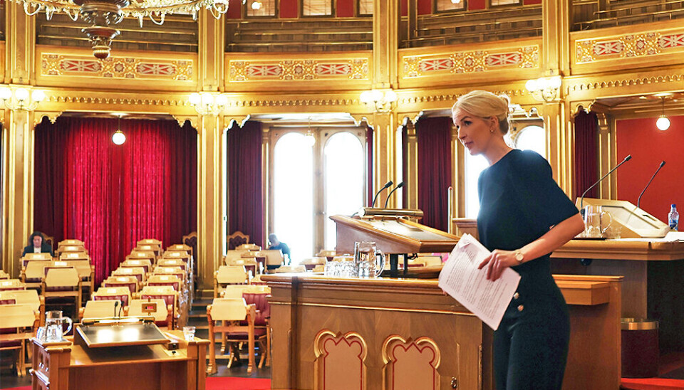 Elise Waagen (Ap) under Stortingets behandling av barnehageloven tirsdag.