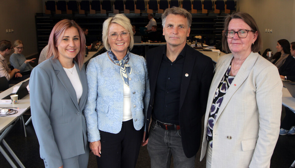 Ann Mari Milo Lorentzen (Utdanningsforbundet), Marit Solheim (Delta), Jørn-Tommy Schjelderup (PBL) og Anne Green Nilsen (Fagforbundet).