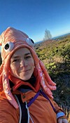 Franziska Grütte med blekksprut-lue.